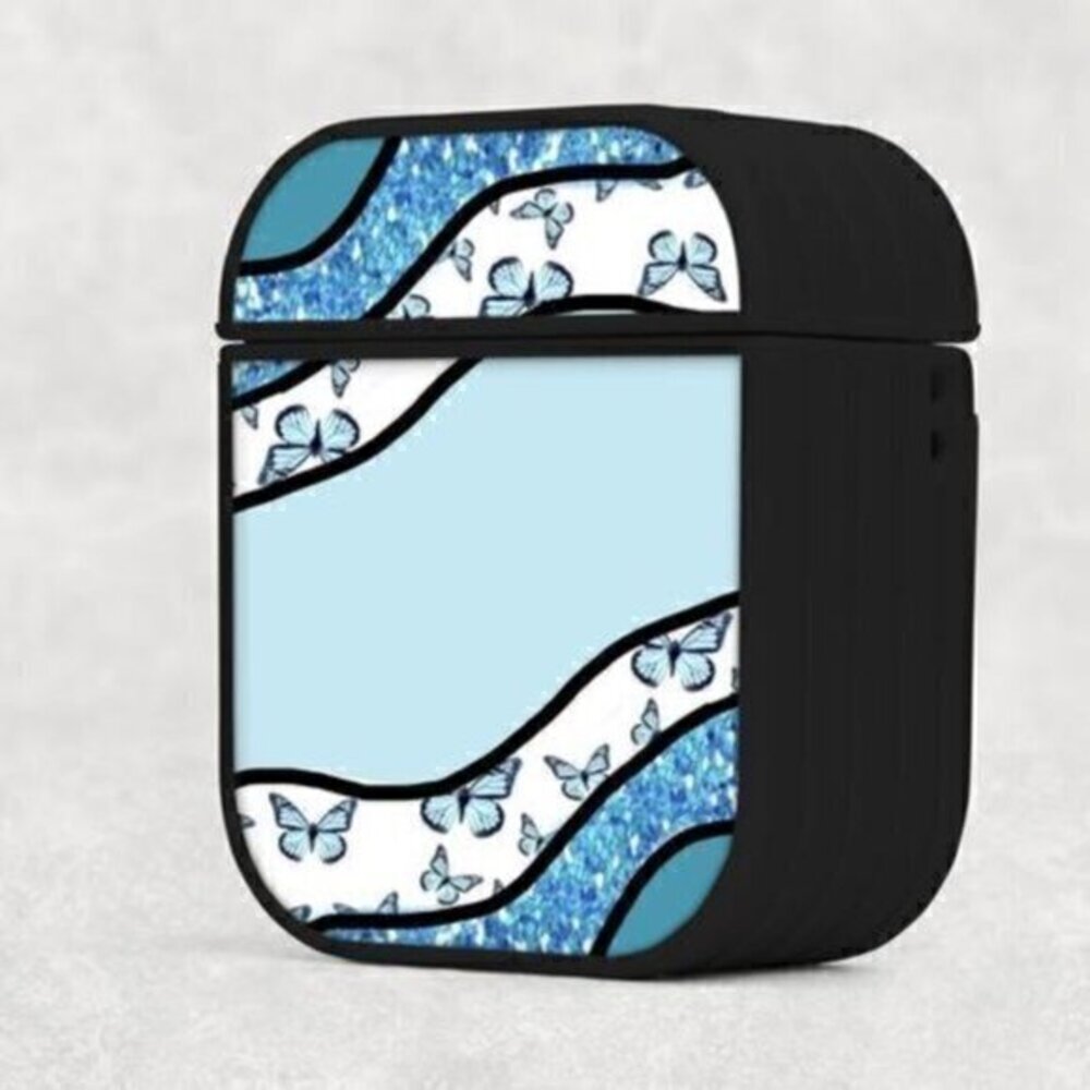 Blue Butterfly Geode Airpod Case